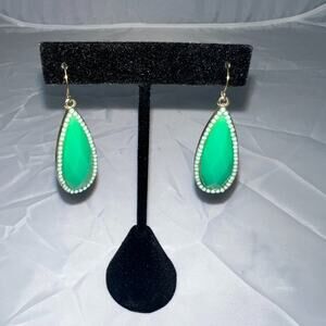 Seafoam green drop stone earrings